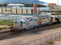 It has been awhile since GP 9s worked the QNS&L. Here we see QNSL 157 and 151 working a cut of cars in the Sept Iles yard.  The 157 was retired a couple of months after this 1981 photo was taken. The 151 fared better, having gone to the Owego & Harford in NY State in 1993, then on to the Ottawa Valley/Southern Ontario Rwy in 1997 as their 4205. She was scrapped in 2008.  I recall this unit working around Brantford not that long ago.