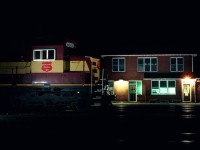 WC SD45 #6618 and Hawk Station. I used 4 No. 5B flashbulbs with Kodachrome 64 film. F stop 5.6 and shutter on bulb.