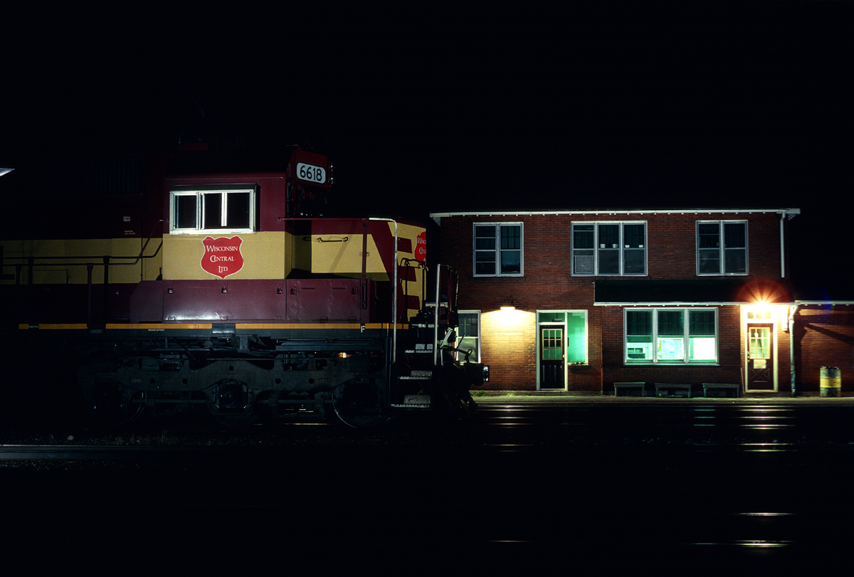 WC SD45 #6618 and Hawk Station. I used 4 No. 5B flashbulbs with Kodachrome 64 film. F stop 5.6 and shutter on bulb.