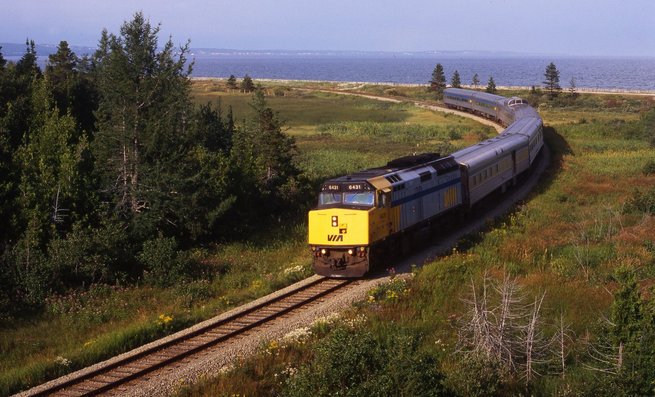 VIA train 17, the westbound Chaleur, for Matapédia and Montreal, near Gaspé