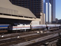 Amtrak "International" for Chicago leaving Toronto Union Station in the morning.