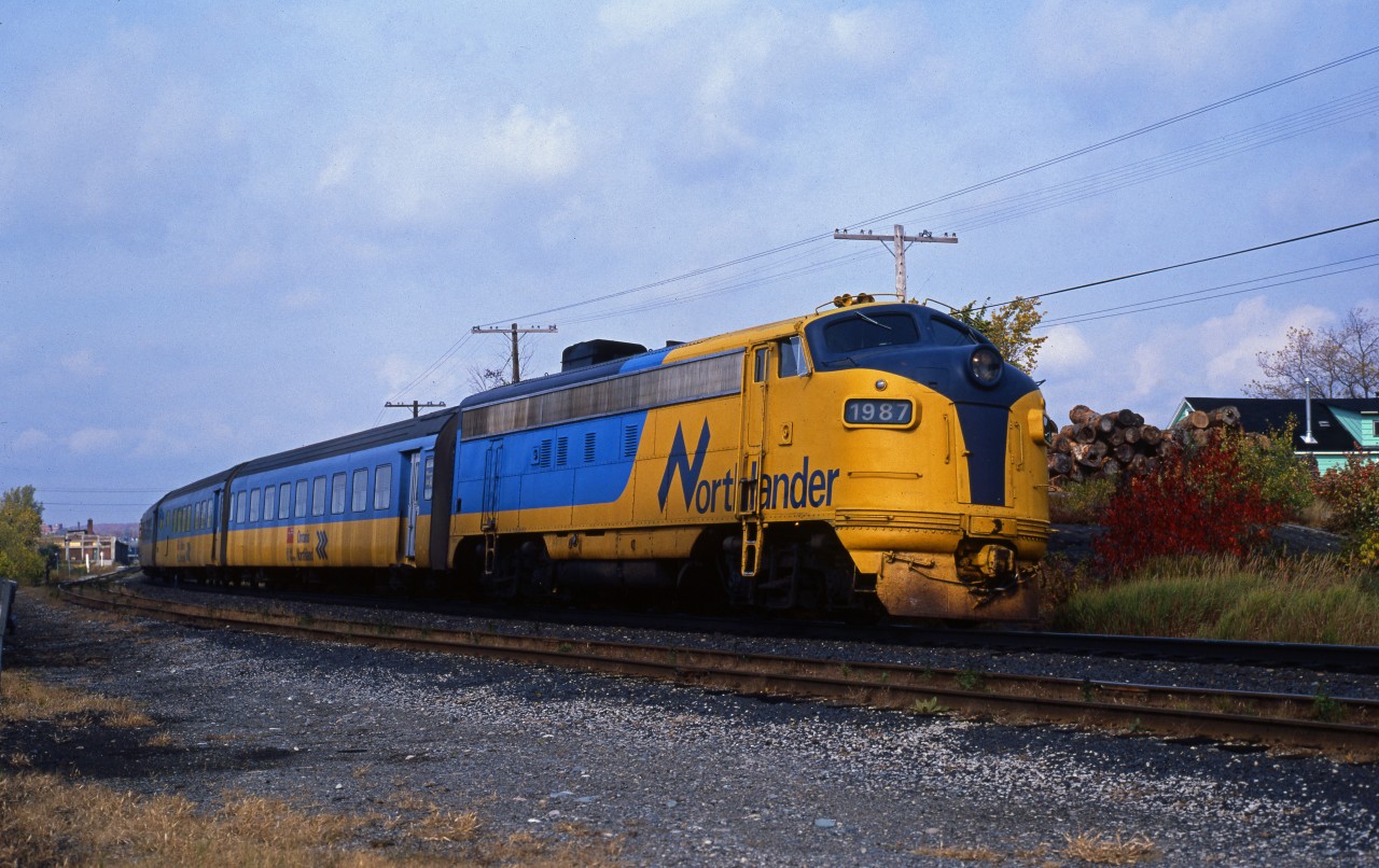ONR train 121, pulled by an FP7, (the nortbound Northlander), backing towards the CN station. All history now.