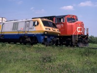 VIA 23 speeds past CN 123.