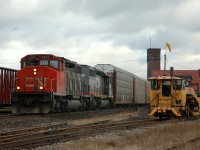 CN 279 is Westbound at Brantford with CN 5247 - WC 6939 and 84 cars on this late december morning