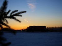 Another Winter day comes to a close as DIM-006 rolls through Carlisle under the power of EMD SD40-2 6054. 