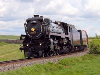 CP 2816 heads for the town of Webb. The train is returning to Calgary after spending a few days in Regina and Moose Jaw.