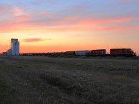 CP 418 passes the elevator at Meadows.