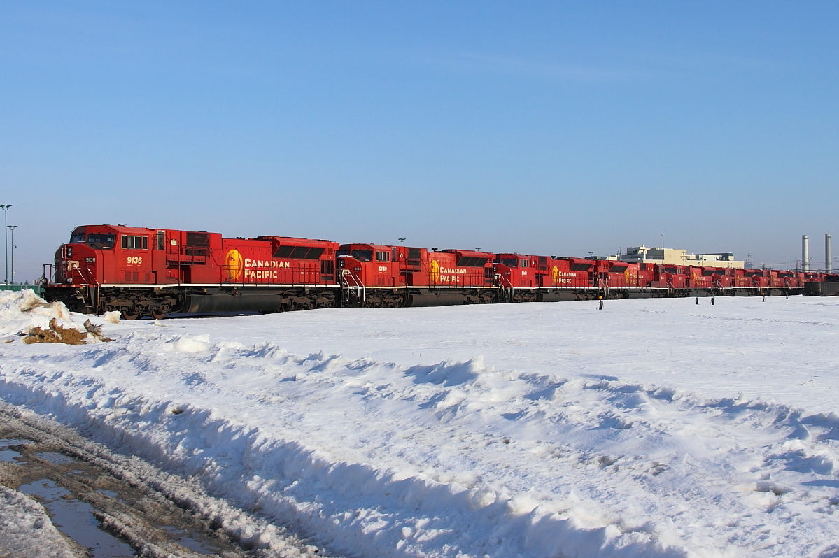 A side view of the larger group of stored units.