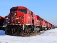 A second and larger group of SD90MACs sit north of the shop.