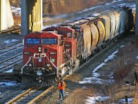 Leading a Westbound into the Switch at Toronto Yard.