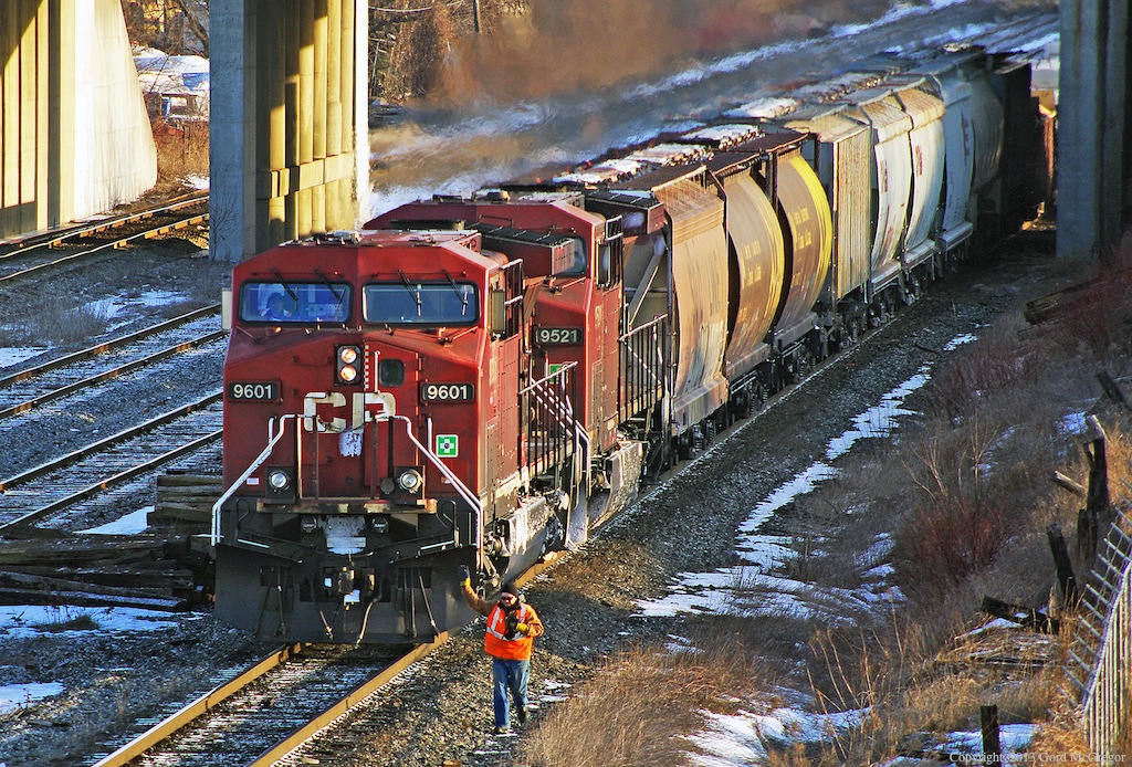 Leading a Westbound into the Switch at Toronto Yard.