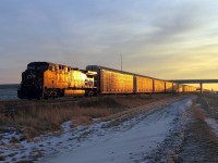CP 9769 brings up the rear of 112 as it enters the Winnipeg city limits. This units was used on the Holiday Train a few years ago which is clearly highlighted by the sunlight.