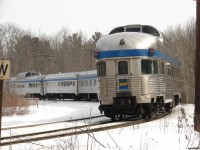 One of VIA's famous park cars brings up the markers on #2 on the final leg of their cross country journey, 88 miles to go...