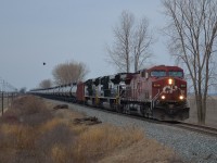 CP 608 heads eastbound thru Jeannette mile with 100 loads of crude led by CP 9511 and NS 1012 & 1022