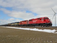 CP 640 heads eastbound thru Haycroft mile with a nice all EMD lashup.