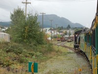 ALBERNI PACIFIC 2-8-2T & TRAIN PULLING INTO THE YARDS AT PORT ALBERNI. For more pics from my collection see northamericabyrail.info