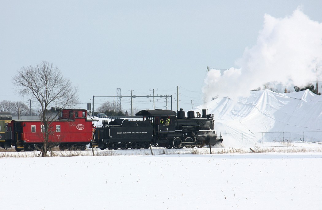 ETR #9 is on the first leg of the trip to Elmira, being towed by recently acquired ex. CP S-3 6593.I was putting off submitting some of these fan trip photos, but a recent suggestion by fellow RP contributor Peter MacCauley has prompted me to do so. Hope you all enjoy!