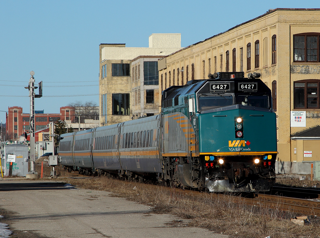VIA 84 arrives into Kitchener on a beautiful Good Friday morning.