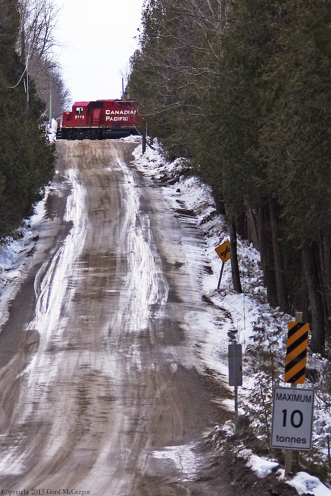 Showing the rugged landscape south of Glen Major Ontario at Balsam on the Havelock Sub.