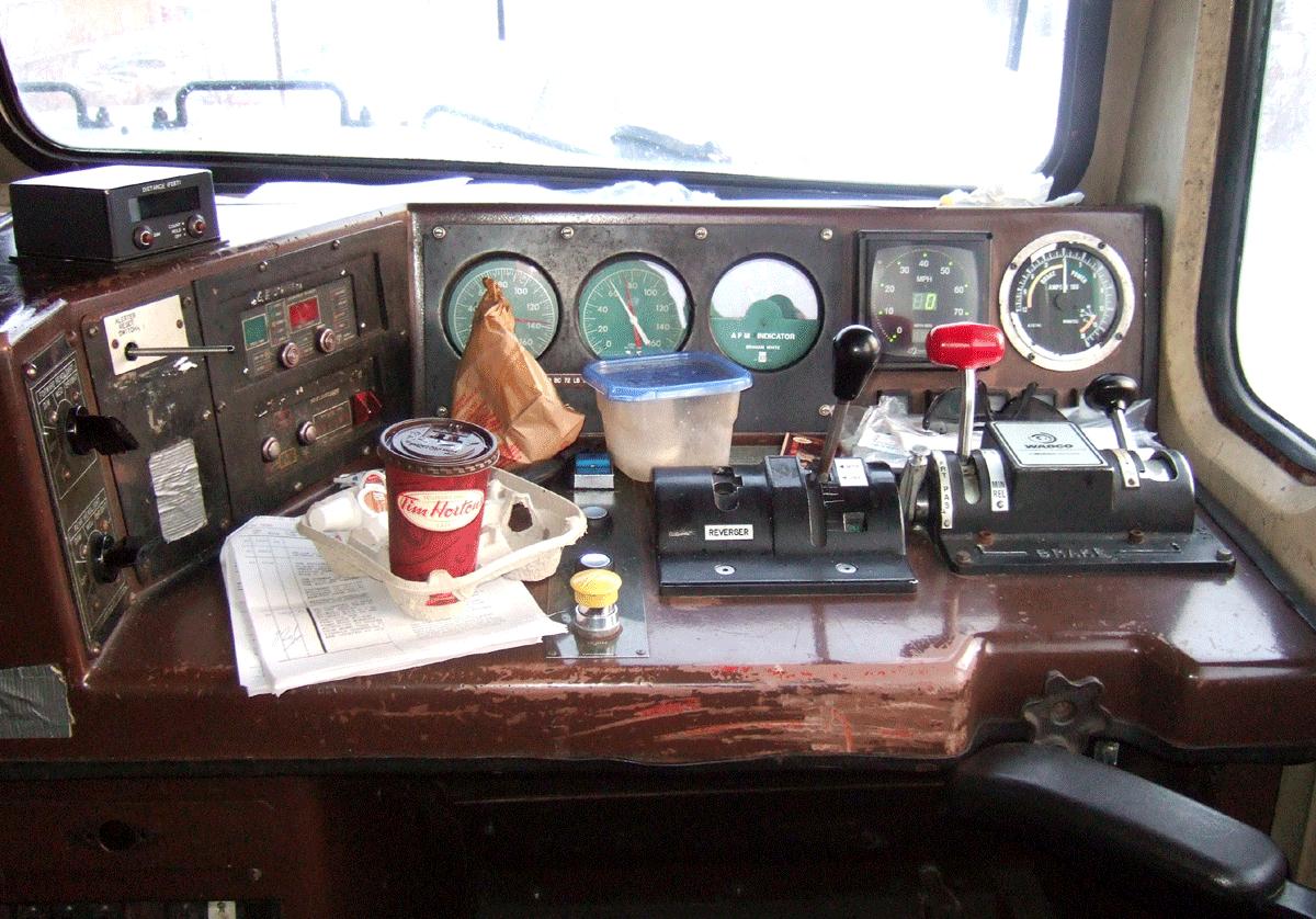 Control stand of a former Conrail C40-8W