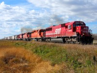 SOO 6044 leads praire grain towards Brandon and points east.