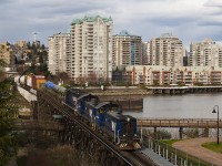 Sundays Annasis Island Barge Job has an intresting load with SRY 128 with a custom logo, 2 Missles wrapped up, and a flat car with USAF boxes on it. These are to be used on Vancouver Island for an upcoming Godzilla movie. It sure made heads turn everywhere it went.