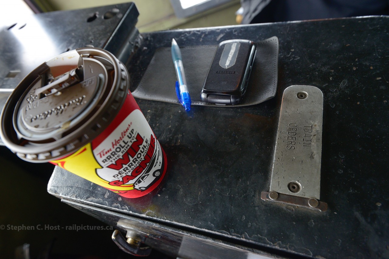 Tools of the modern day shortline Railway sit beside an old train order clip, the only tool in photo not in use.