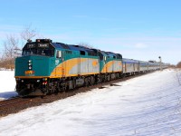 The westbound "Canadian" heads up the grade towards Firdale.