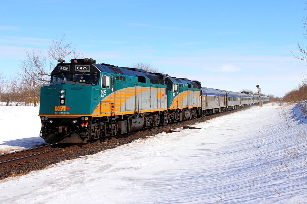 The westbound "Canadian" heads up the grade towards Firdale.