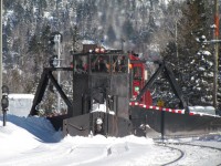 At some point during the winter and especially after a major storm the tracks must be cleared and the snow pushed back as far as possible. The crew on the Jordan spreader 402886 started in Schreiber previously and are now working in the siding at Nipigon. Once the snow is pushed back in the siding, they will return to the east end and get back onto the main line. Proceedng westward they will clear off the mainline and continue onwards to Sprucewood, Hurkett and eventually Thunder Bay