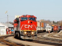 148 passing Brantford with CN 2141 - CN 2688 and 138 cars 