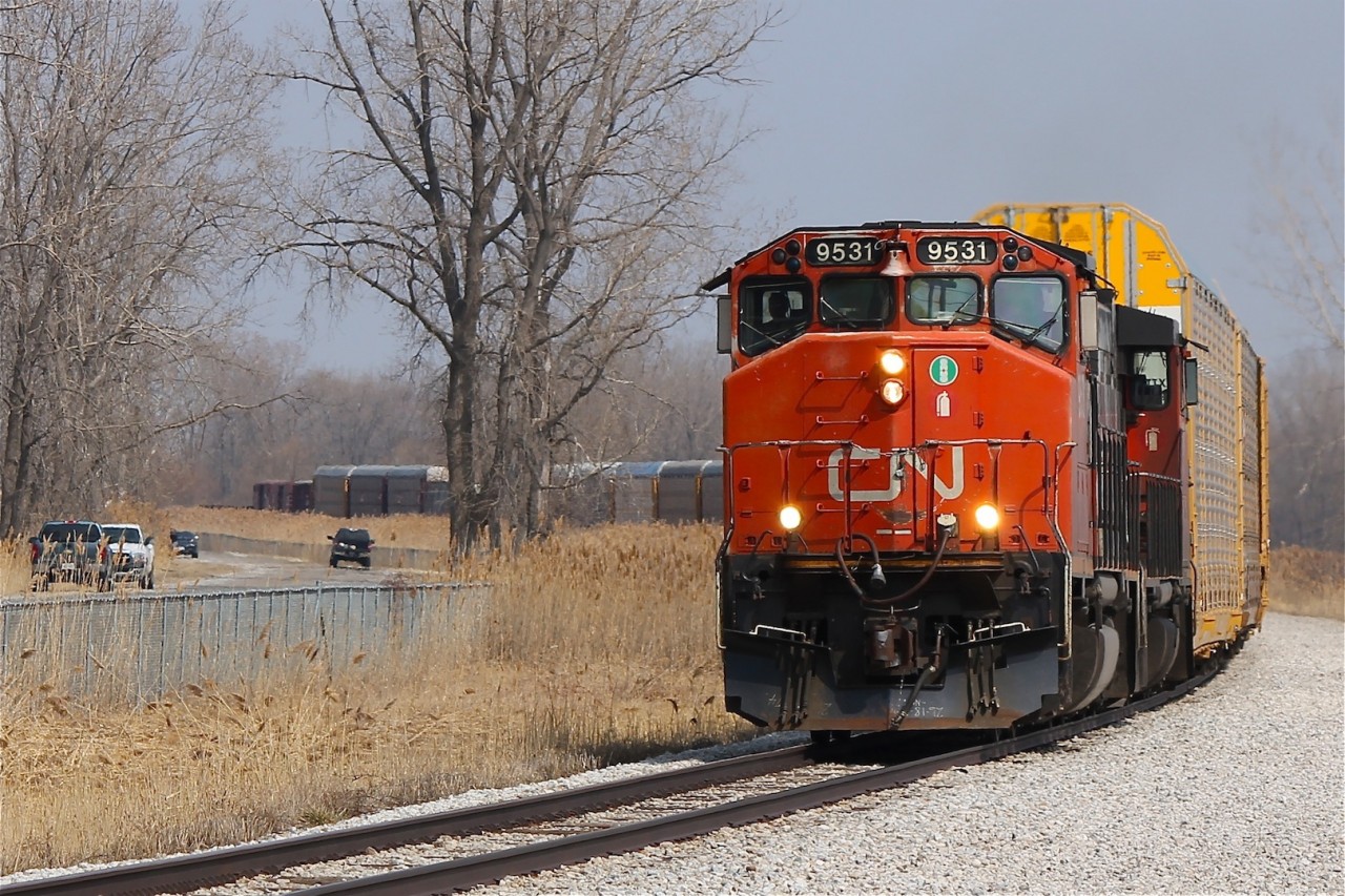 On a drive out to Lighthouse Cove on a beautiful day the gates dropped and around the corner rolls CN 439, not expecting to catch this train I was pleased when I happened to be at the right place at the right time.