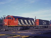 A pair of SD40s sit at the Fairview engine terminal waiting to take a train west later in the evening. In 1979 it was relatively rare to see SD40s in Halifax.