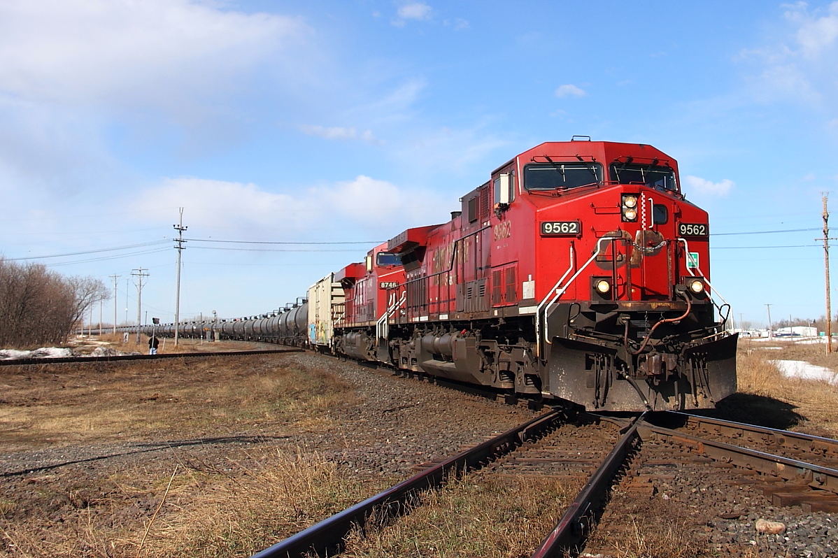 Crude oil loads pound the CN diamonds at West Portage.