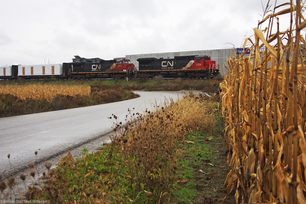 CN 2104 leads 373 near Hagerman's Corners in Unionville Ontario.