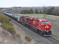 CP oil train #608 rolls through the "S" curve east of Netonville.