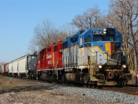 A celebrity of CP Rail's roster plays the roll of the Chatham turn for now and it makes it's presence known with its striking D&H blue, grey and yellow.
