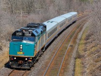 A friendly crew gives us a toot of the horn as 73 accelerates around the bend before Denfeild Rd after departing London. A few seconds later 73 would meet an eastbound CN manifest.