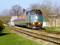 VIA (F40PH-3)6441 arriving Stratford Ontario 8:32am Saturday, April 27th 2013. f4.5 x 220mm.