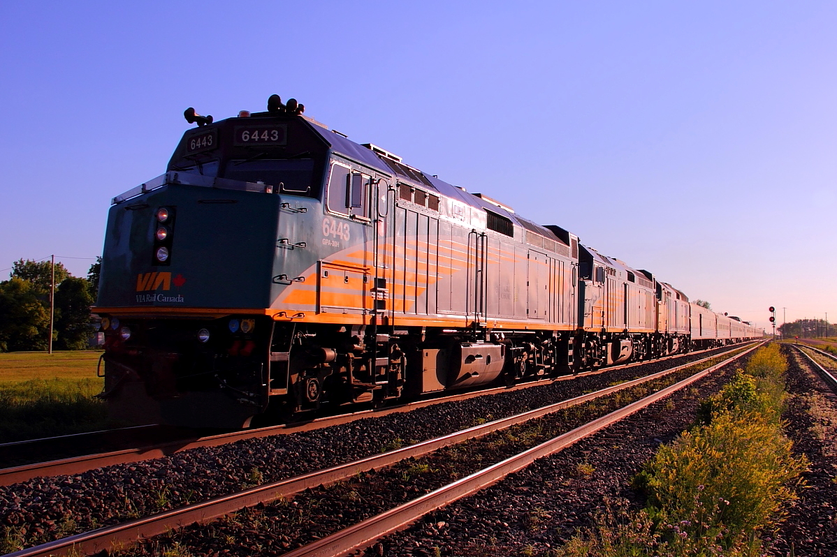 The eastbound "Canadian" arrives in Portage.