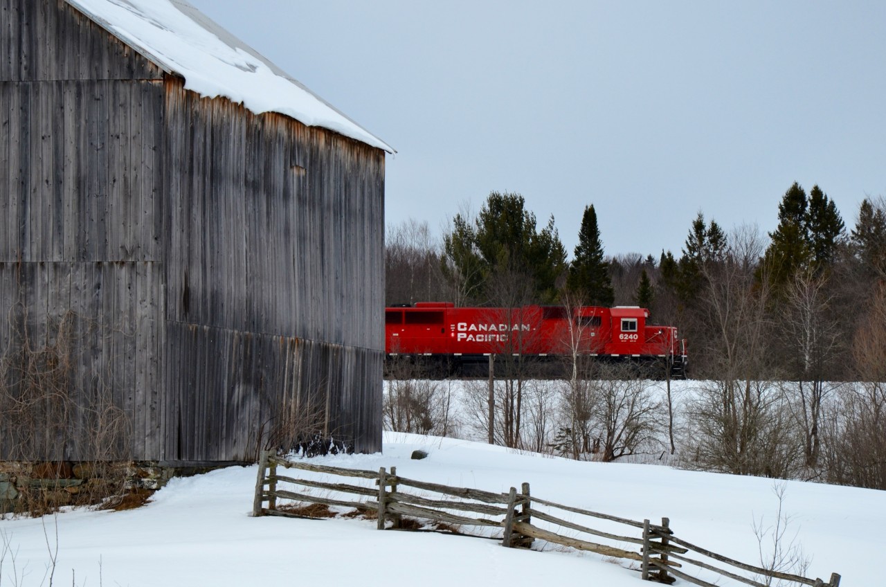 MMA eastbound oil train at Foster, QC with CP(x SOO) SD60 I the lead.