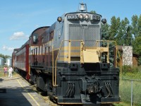 MLW RS-23 CP 8015 pulls into the station at the Central Alberta Railway museum.
