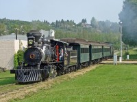 1919 built Baldwin 2-6-2 liveried as Edmonton Yukon and Pacific #107 makes its way round the Fort Edmonton Park circuit.  The EY&P was a subsidiary of Canadian Northern and existed in the Edmonton area from around 1902 to 1909.