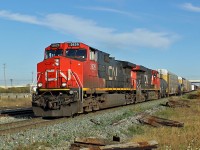 Dash9-44CW CN 2629 heads south out of Edmonton on the Camrose Sub
