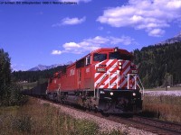 CP 9008 SB out of Golden. BC with empty coal train heading for mine to load.