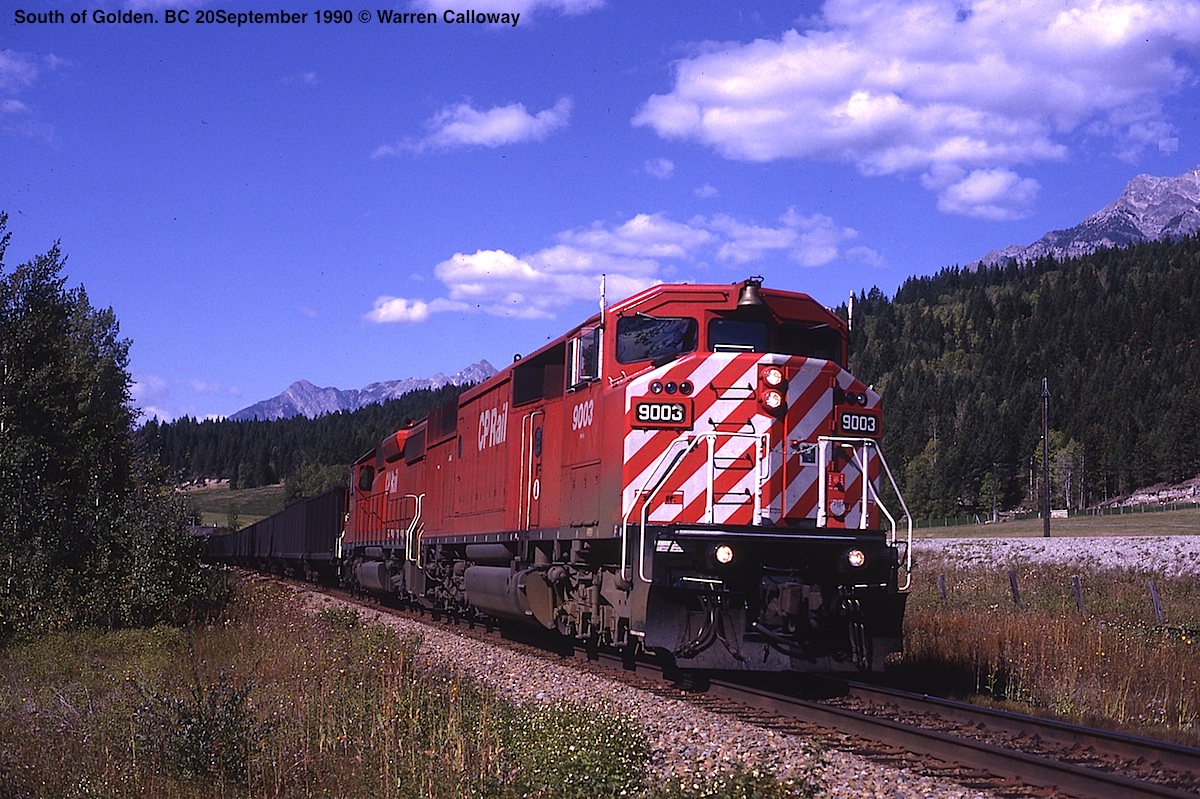 CP 9008 SB out of Golden. BC with empty coal train heading for mine to load.