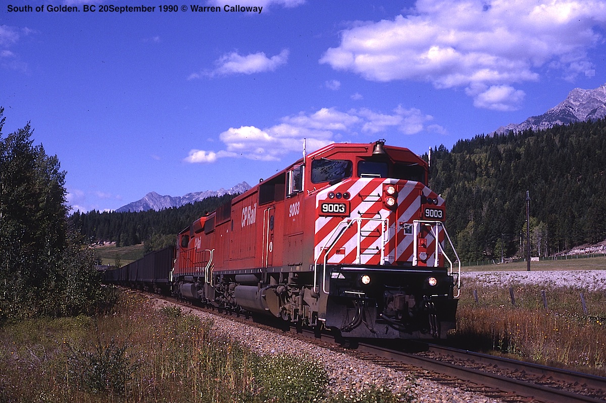 CP 9008 SB out of Golden. BC with empty coal train heading for mine to load.