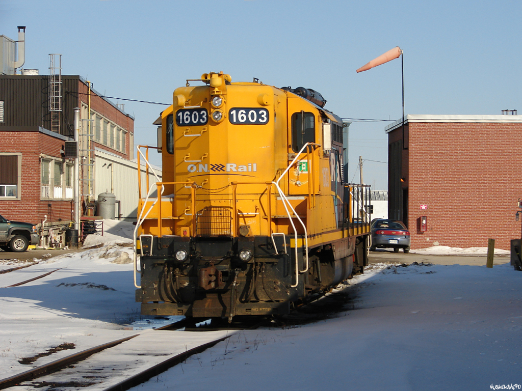 ONT 1603 waiting for the next call to duty buried in the coach yard at Cochrane.