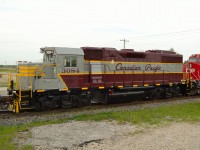 After getting a rebuild and receiving a fresh coat of paint in its heritage colours, CP 3084 trails on CP 240 as it passes eastbound thru Tilbury.