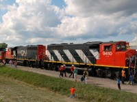 9410 and 9542 have the Sarnia based CN caboose in tow for Safety/Family Day at Sarnia yard. 